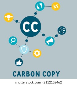 CC - Carbon Copy acronym. business concept background. vector illustration concept with keywords and icons. lettering illustration with icons for web banner, flyer, landing pag