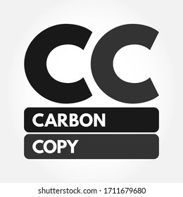 CC - Carbon Copy acronym, concept background
