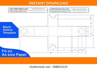 CC cemera packaging box dieline template and 3D box color changeable and editable
