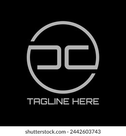 CC and circle icon initial letter logo design vector