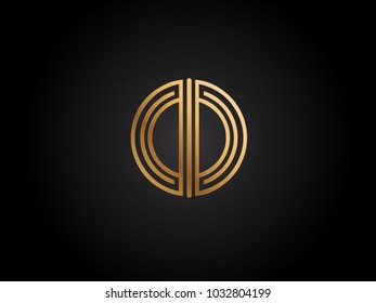 CC circle shape gold color design