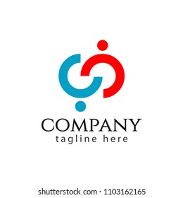 CC Company Logo Vector Template Design Illustration