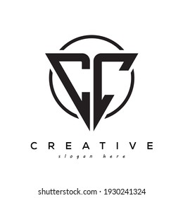 Logo de la carta creativa CC con aspecto de juego