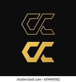 cc gold black logo vector illustration
