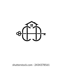 cc or h key home logo design concept