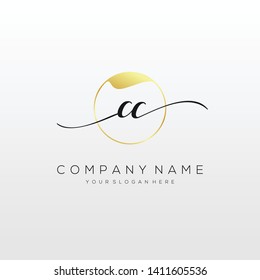CC handwriting initial logo template vector.
