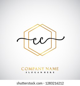 CC Initial Handwriting logo template vector