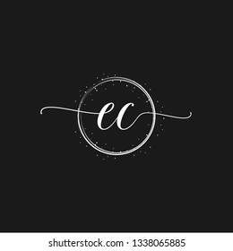 CC  Initial Handwriting logo template vector