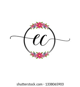 CC  Initial Handwriting logo template vector