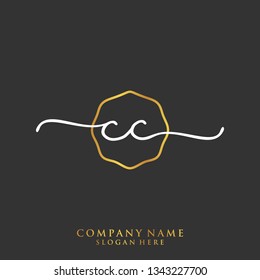 CC Initial handwriting logo template