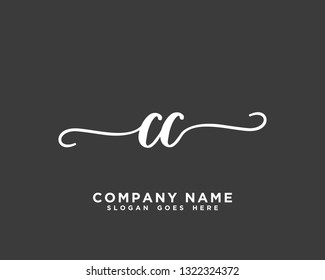 CC Initial Handwriting Logo Vector