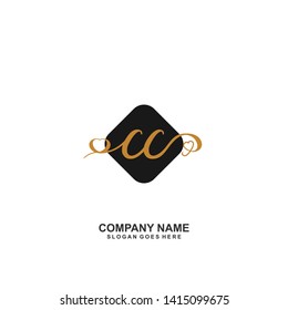 CC Initial handwriting logo vector