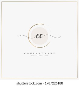 CC Initial Letter handwriting logo hand drawn template vector, logo for beauty, cosmetics, wedding, fashion and business, and other