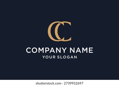 CC Initial Letter Icon Logo Design Template. Vector Illustration.