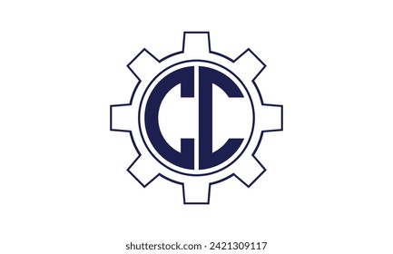 CC initial letter mechanical circle logo design vector template. industrial, engineering, servicing, word mark, letter mark, monogram, construction, business, company, corporate, commercial, geometric