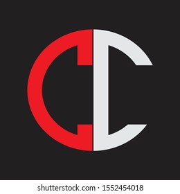 CC Initial Logo design Monogram Isolated on black background