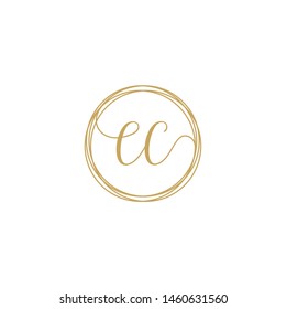 CC Initial logo template, Creative fashion logo design, wedding concept -vector