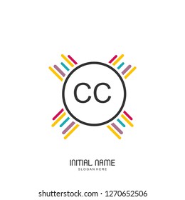 CC Initial logo template vector