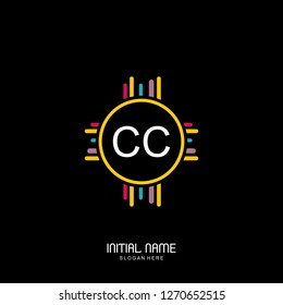 CC Initial logo template vector