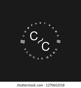 CC Initial logo template vector