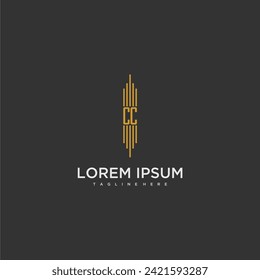 Logo inicial de negocios en monograma CC