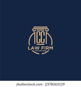 CC initial monogram for law firm with creative circle line