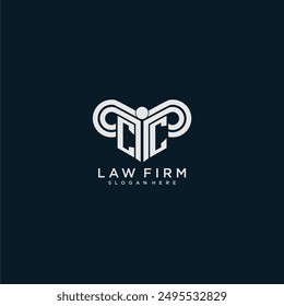 CC initial monogram logo lawfirm with pillar design