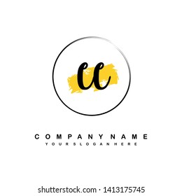CC initial signature logo. handwriting logo template vector,