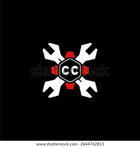 CC Initials Vektor Stok Otomotif Logo Design
