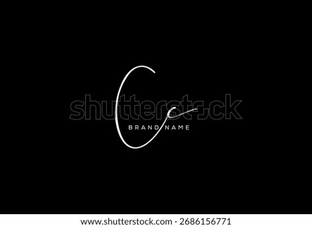 CC letter beauty cursive handwriting logo.