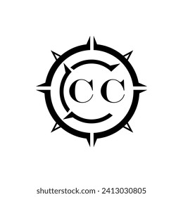 CC letter design. CC letter technology logo design on a white background.