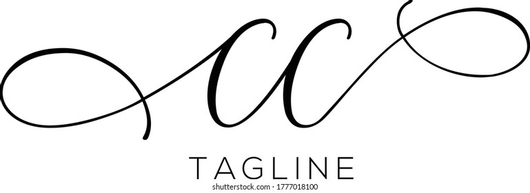 CC  Letter Initial Logo Design, Vector Template
