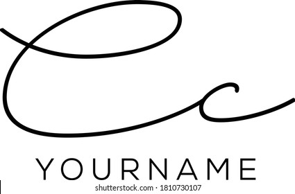 CC Letter Initial Logo Design, Vector Template