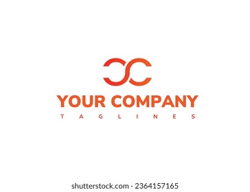 Vector de plantilla de diseño de logotipo inicial de carta CC