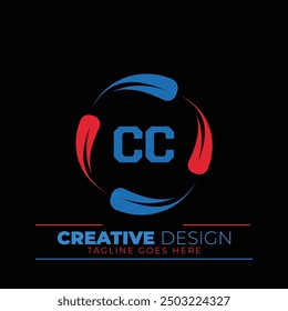 Diseño creativo del logotipo de la letra de CC. CC diseño único. Concepto de logotipo de letra de iniciales creativas de CC.
