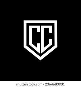 CC letter logo design with black background in illustrator. Vector logo, calligraphy designs for logo, Poster, Invitation, etc.