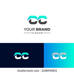 CC letter logo design template elements. Modern abstract digital alphabet letter logo. Vector illustration.