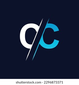 CC letter logo design template elements. CC letter vector logo.