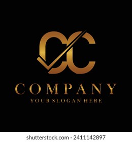 CC Letter Logo Design Template Vector. Creative initials letter CC logo concept.