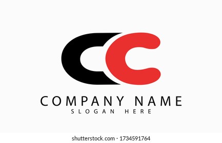 Cc Letter logo initial illustration color