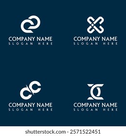 CC letter logo set design