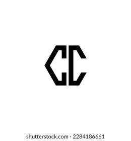 CC Carta simple diseño de logotipo en monograma vectorial
