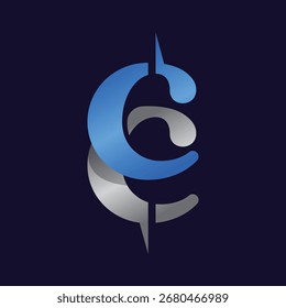 cc Buchstaben abstraktes Logo moderner Stil