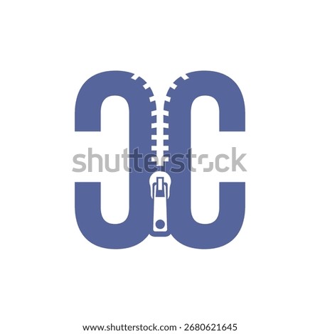 cc letters zipper zip abstract logo modern style