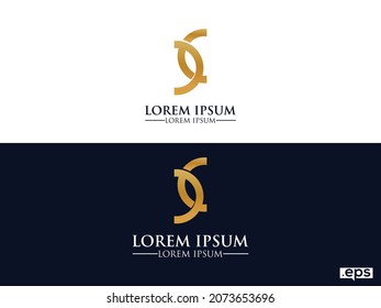 CC logo design for gold vector image