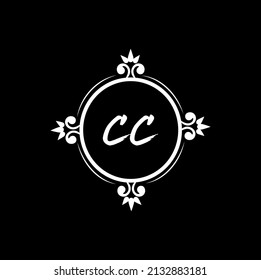  CC logo design illustration of a symbol on black

