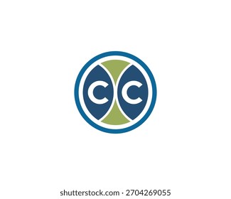 Modelo CC Logo Design Vetor. CC