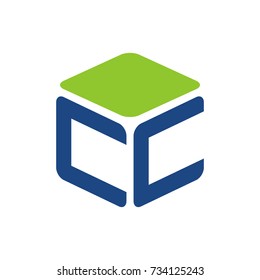 CC logo initial letter design template vector