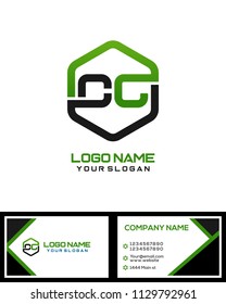 CC logo letter initial, Abstract polygonal Background Logo,