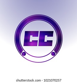 CC Logo, Metal Logo, purple Logo, Monogram,